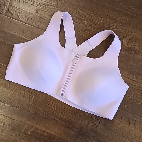 BROOKS Purple Violet Dash Dare Zip Run Bra Size XS/S - Picture 2 of 11